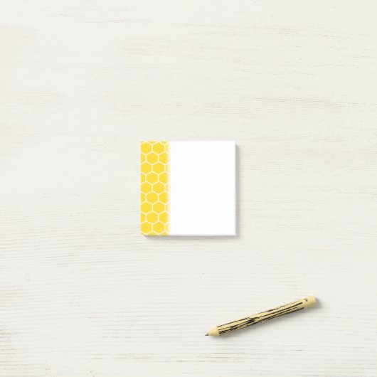 Geometrische witte linnen Bumblebee Post-it® Notes (Op bureau)