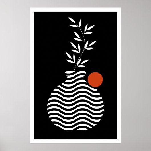 Geometrische witte pot en ventilator, midden centu poster (Voorkant)