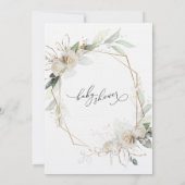 Geometrische witte rozen Baby shower Kaart (Achterkant)