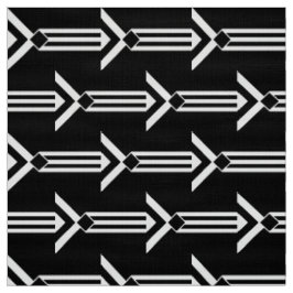 Geometrische Witte Strepen en Chevrons op Zwarte Stof