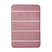 Geometrische witte strepen Roze Goud Badmat (Voorkant Verticaal)