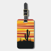 Geometrische woestijnzon bagagelabel (Voorkant verticaal)