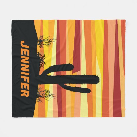 Geometrische woestijnzon fleece deken (Voorkant (Horizontaal))