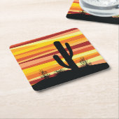 Geometrische woestijnzon kartonnen onderzetters (Schuin)