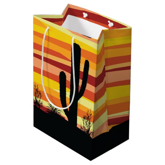 Geometrische woestijnzon medium cadeauzakje (Achterkant Gekanteld)