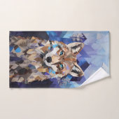 Geometrische Wolf Berg Bad Handdoek (Handdoek)