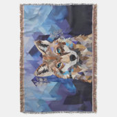Geometrische Wolf Berg Deken (Voorkant Verticaal)