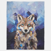 Geometrische Wolf Berg Fleece Deken (Voorkant)