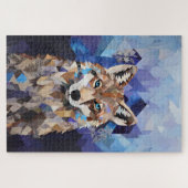 Geometrische Wolf Berg Legpuzzel (Horizontaal)