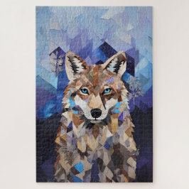 Geometrische Wolf Berg Legpuzzel