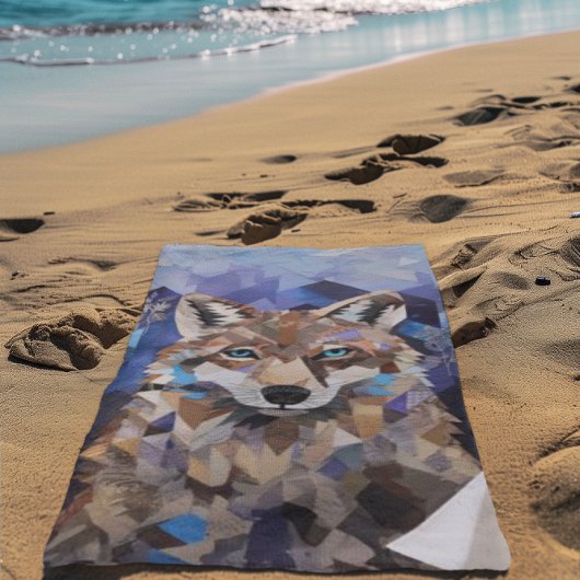 Geometrische Wolf Berg Strandlaken