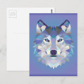 Geometrische wolf. briefkaart (Voorkant / Achterkant)