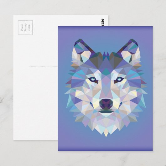 Geometrische wolf. briefkaart (Voorkant / Achterkant)