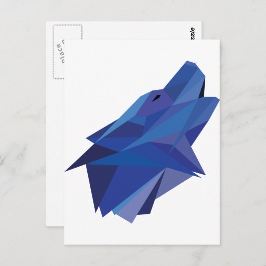 Geometrische wolf briefkaart (Voorkant / Achterkant)