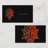 Geometrische wolf gouden lijn met gradiënt rood visitekaartje (Voorkant / Achterkant)