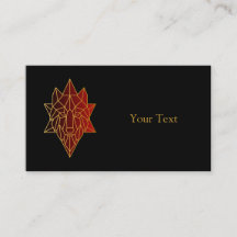 Geometrische wolf gouden lijn met gradiënt rood