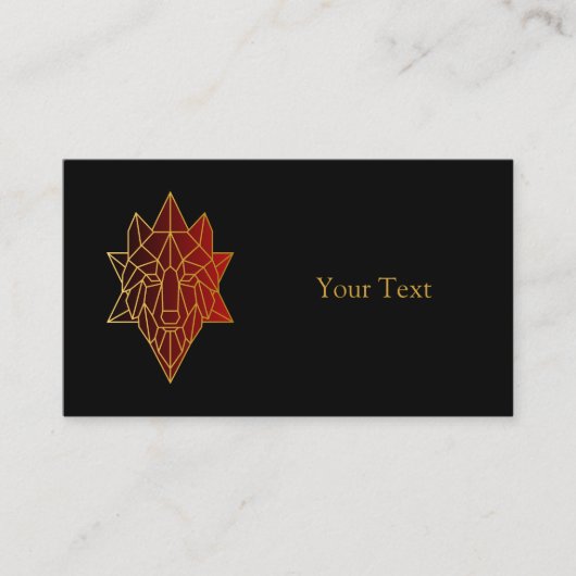 Geometrische wolf gouden lijn met gradiënt rood visitekaartje (Voorkant)