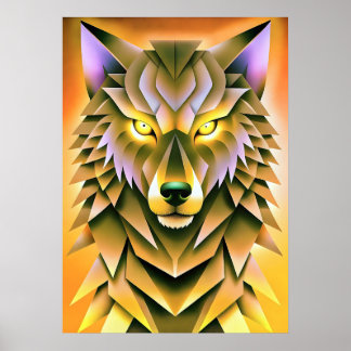 Geometrische Wolf Illustratie Dierlijke Ontwerp Poster