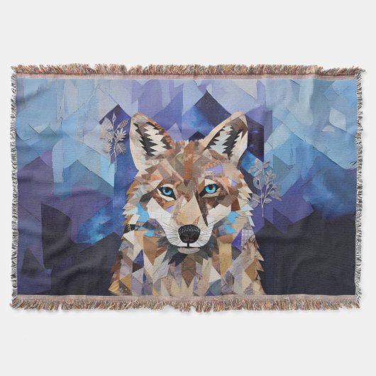 Geometrische Wolf Mountain Blanket Deken (Voorkant)