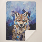 Geometrische Wolf Mountain Blanket Sherpa Deken (Voorkant)