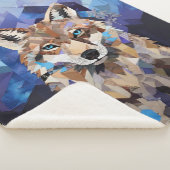 Geometrische Wolf Mountain Blanket Sherpa Deken (3/4)