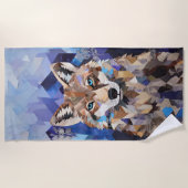 Geometrische Wolf Mountain Blanket Strandlaken (Voorkant)