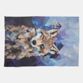 Geometrische Wolf Mountain Blanket Theedoek (Horizontaal)