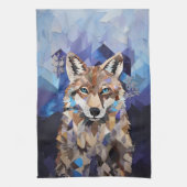 Geometrische Wolf Mountain Blanket Theedoek (Verticaal)