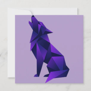 Geometrische Wolf Origami Stijl Modern Dier Kaart