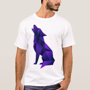 Geometrische Wolf Origami Stijl Modern Dier T-shirt