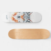 Geometrische wolf persoonlijk skateboard (Horizontaal)