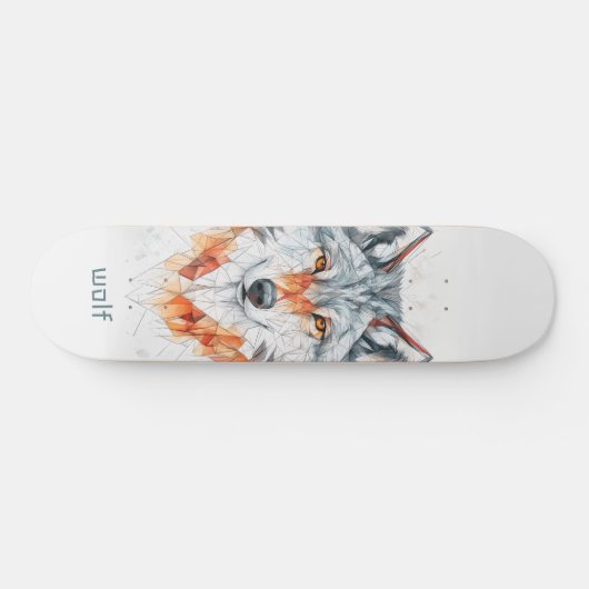 Geometrische wolf persoonlijk skateboard (Horizontaal)