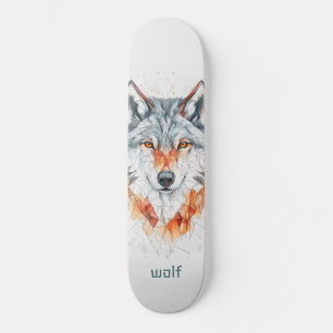 Geometrische wolf persoonlijk skateboard