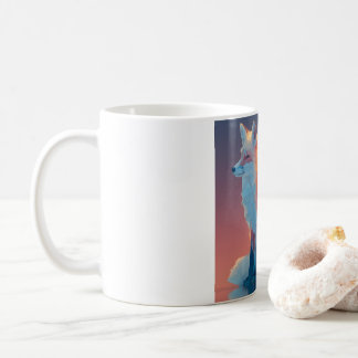 Geometrische wolf silhouet | Moderne polygoon dier Koffiemok