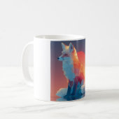 Geometrische wolf silhouet | Moderne polygoon dier Koffiemok (Voorkant links)