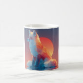 Geometrische wolf silhouet | Moderne polygoon dier Koffiemok (Center)