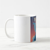 Geometrische wolf silhouet | Moderne polygoon dier Koffiemok (Links)