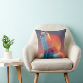 Geometrische wolf silhouet | Moderne polygoon dier Kussen (Stoel)