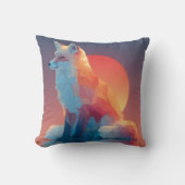 Geometrische wolf silhouet | Moderne polygoon dier Kussen (Voorkant)