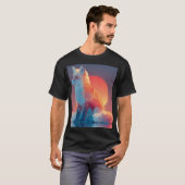 Geometrische wolf silhouet | Moderne polygoon dier T-shirt (Voorkant volledig)