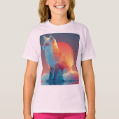 Geometrische wolf silhouet | Moderne polygoon dier T-shirt (Voorkant)