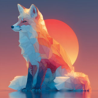 Geometrische wolf silhouet | Moderne polygoon dier T-shirt