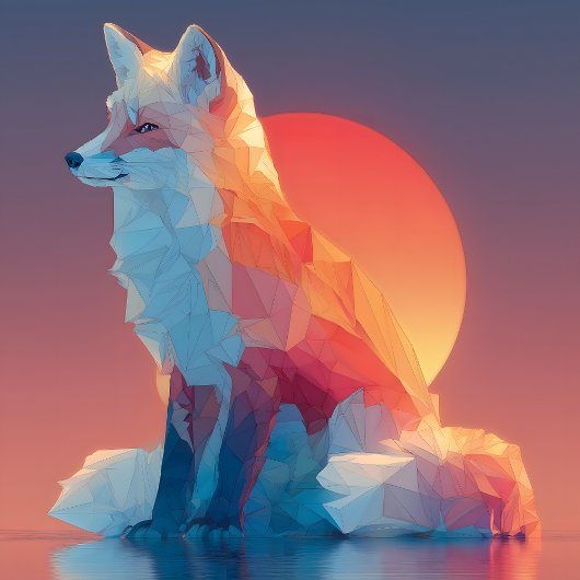 Geometrische wolf silhouet | Moderne polygoon dier T-shirt