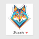 Geometrische wolf sticker (Vel)