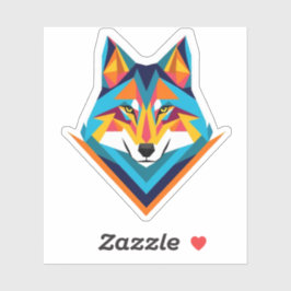 Geometrische wolf sticker