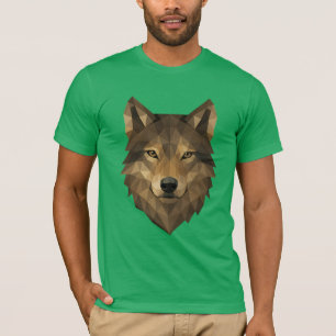 geometrische wolfkop Polygon kunst met Alpha sti T-shirt