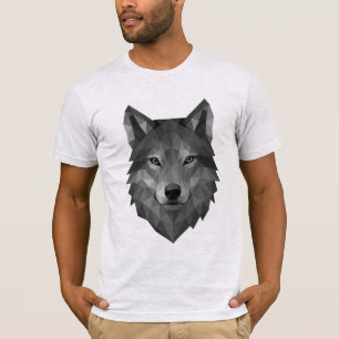 geometrische wolfkop Polygon kunst met Alpha sti T-shirt