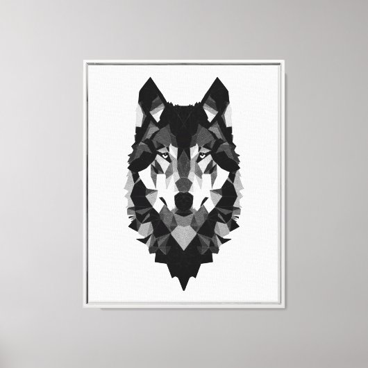 Geometrische Wolfskop Canvas Afdruk (Voorkant)