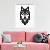 Geometrische Wolfskop Canvas Afdruk (Insitu (Woonkamer))