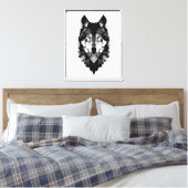 Geometrische Wolfskop Canvas Afdruk (Insitu (Slaapkamer))
